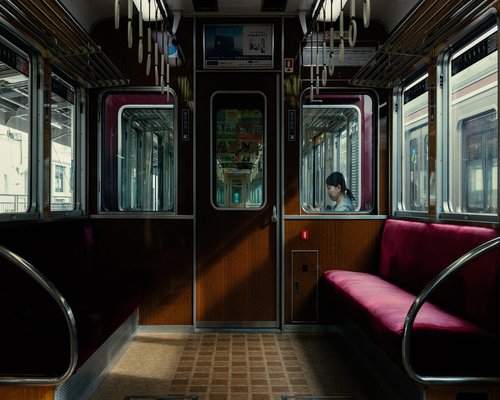 Morning stretching routine near the window